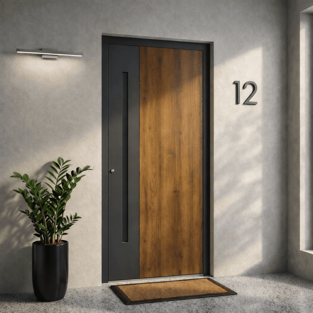 Linea L-112 — two-tone door with vertical accent